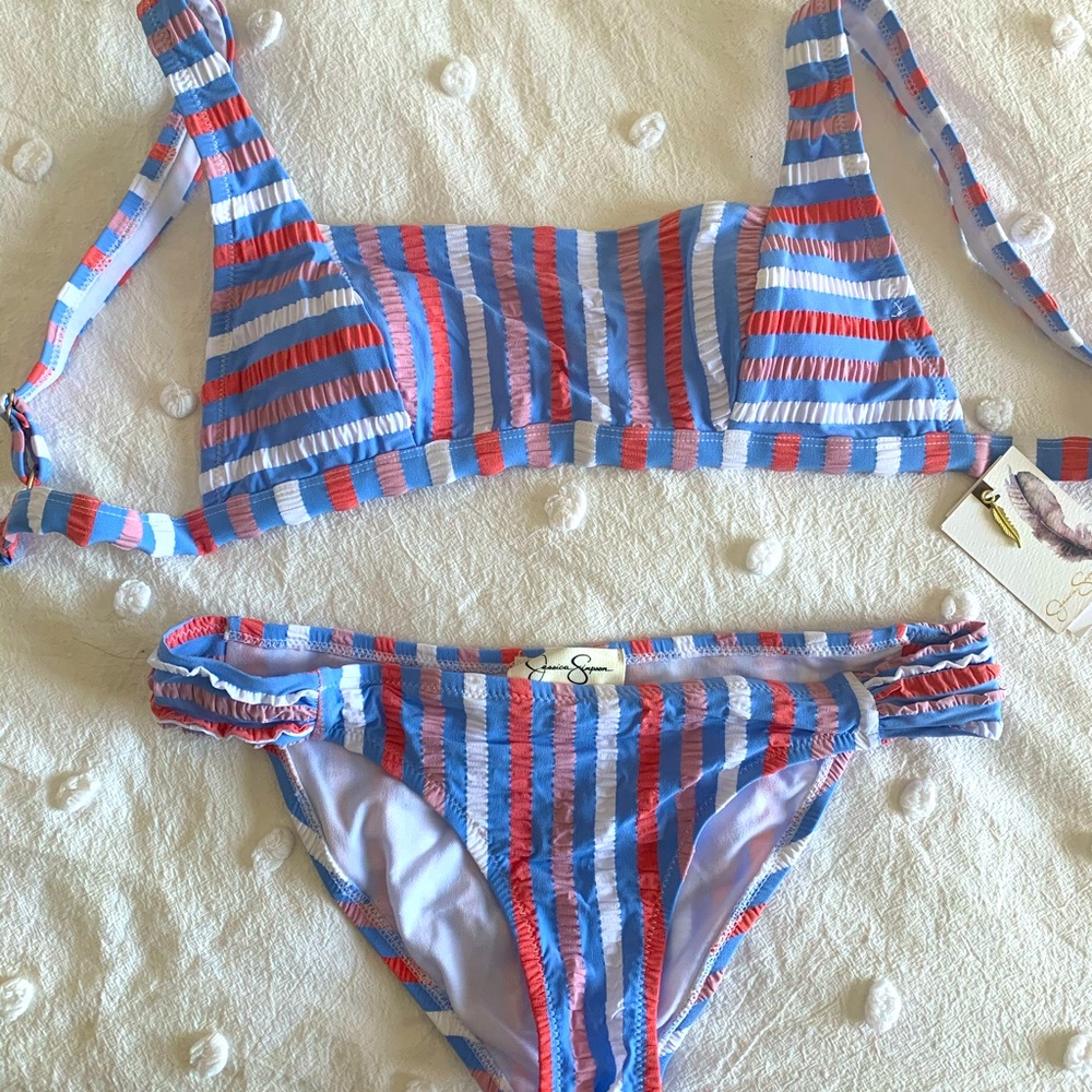 Jessica Simpson seersucker bikini